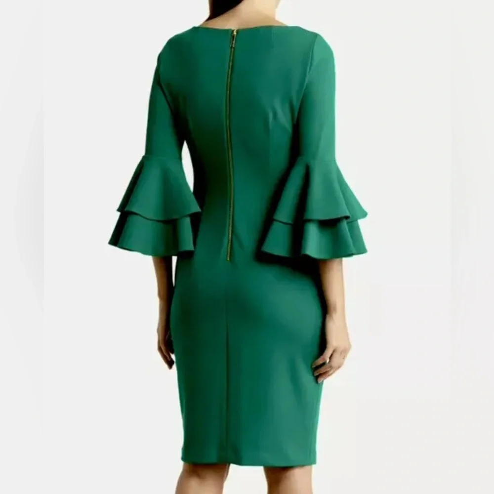 NWT CALVIN KLEIN BELL SLEEVES SHEATH DRESS - Picture 2 of 5